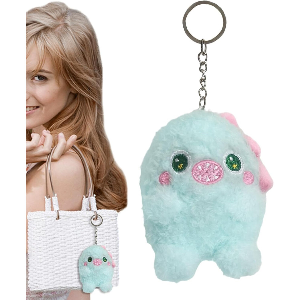 (Blue) Stuffed Animal Keychain - Cartoon Big Eye Plush Keychain | Pendant Keychain Stuff Miniature Plush Charm Pendant Animals Stuffed Ornaments