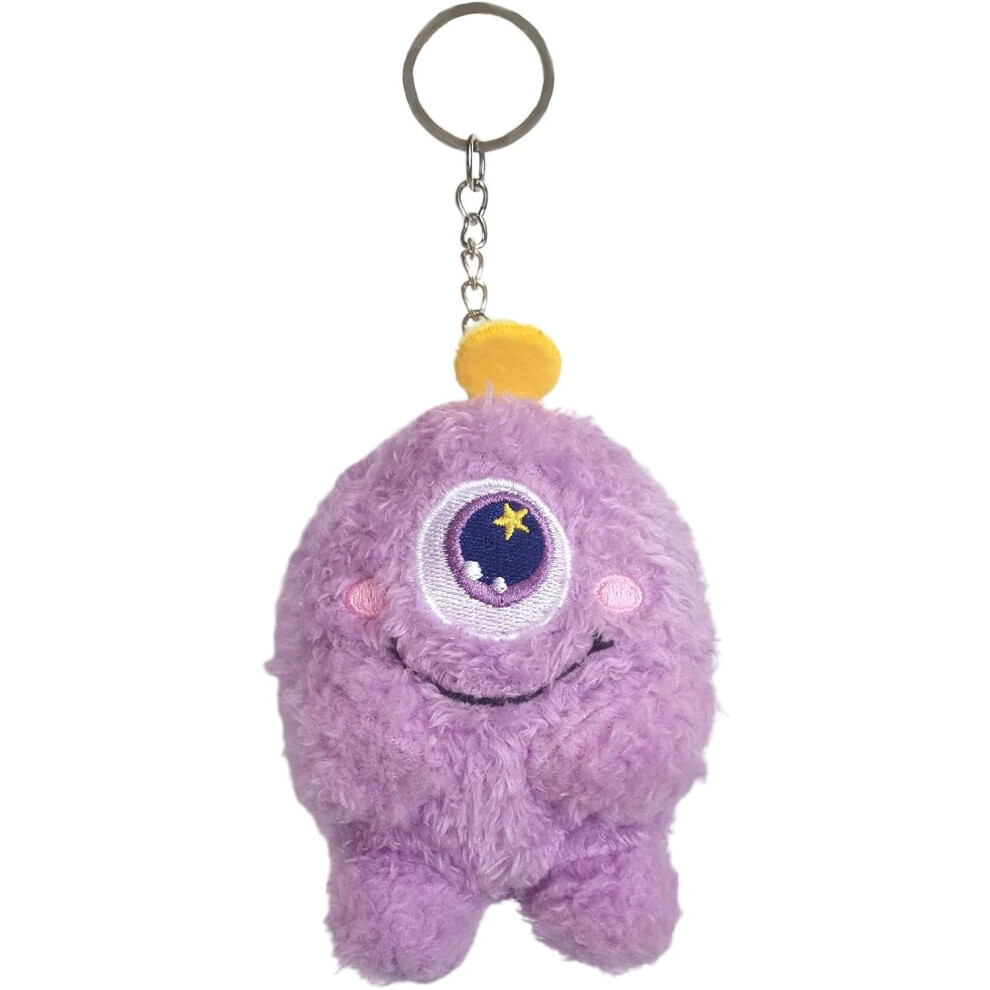 (Purple) Stuffed Animal Keychain - Cartoon Big Eye Plush Keychain | Pendant Keychain Stuff Miniature Plush Charm Pendant Animals Stuffed Ornaments Purple