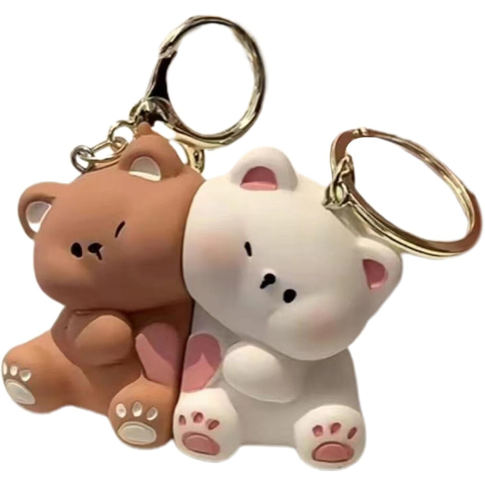 Bear Couples Keychain,Key Chain Cartoon Pendant | Couple Keychain Cute Keychain, Car Key Ring, Magnetic Keychain Bag Charm for Purses Bags Backpacks
