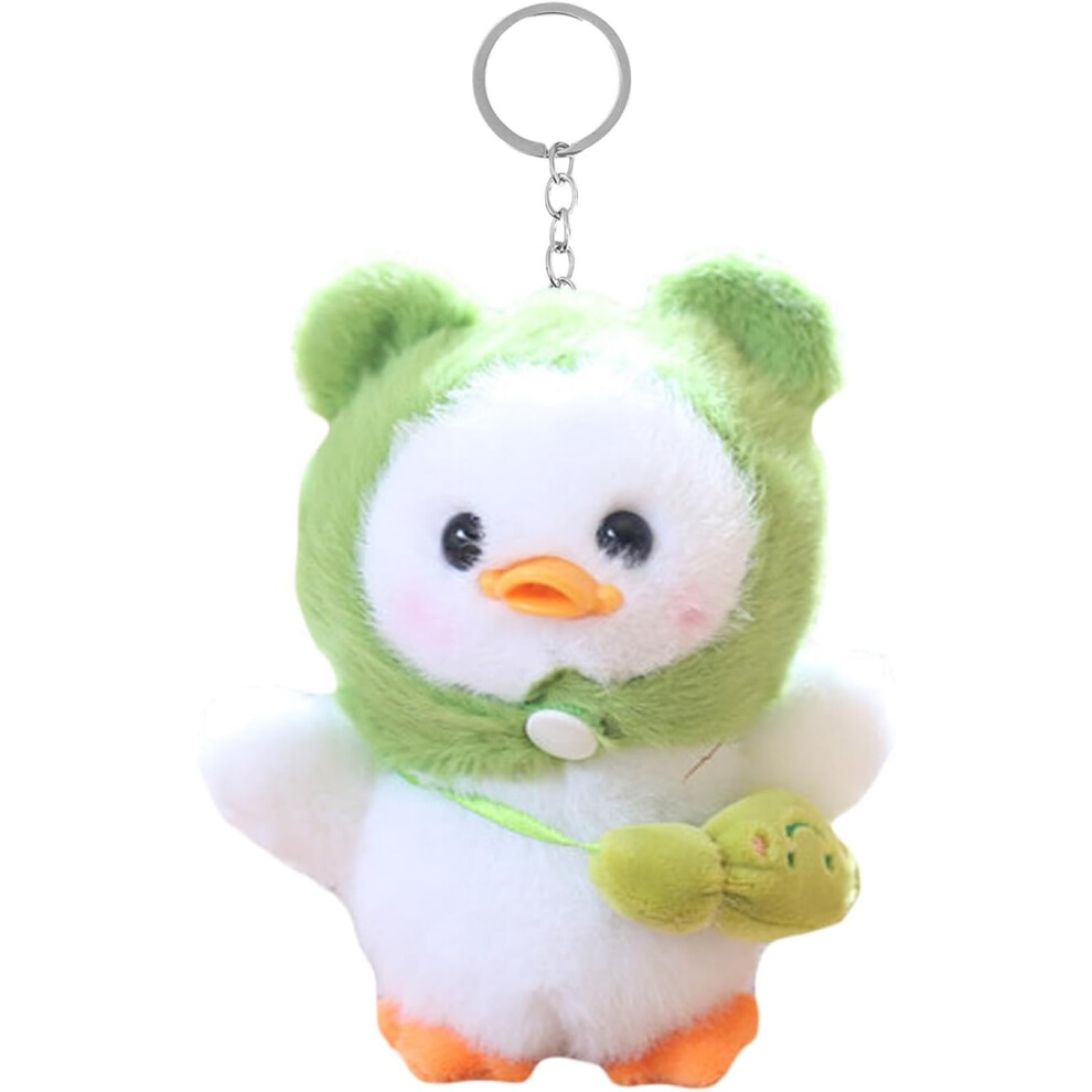 (White) Cute Duck Keychain Plush - Small Duck Pendant Keychain,Creative Stuffed Duck Keychain, Stuffed Animal Keychain for Men, Women, Kids
