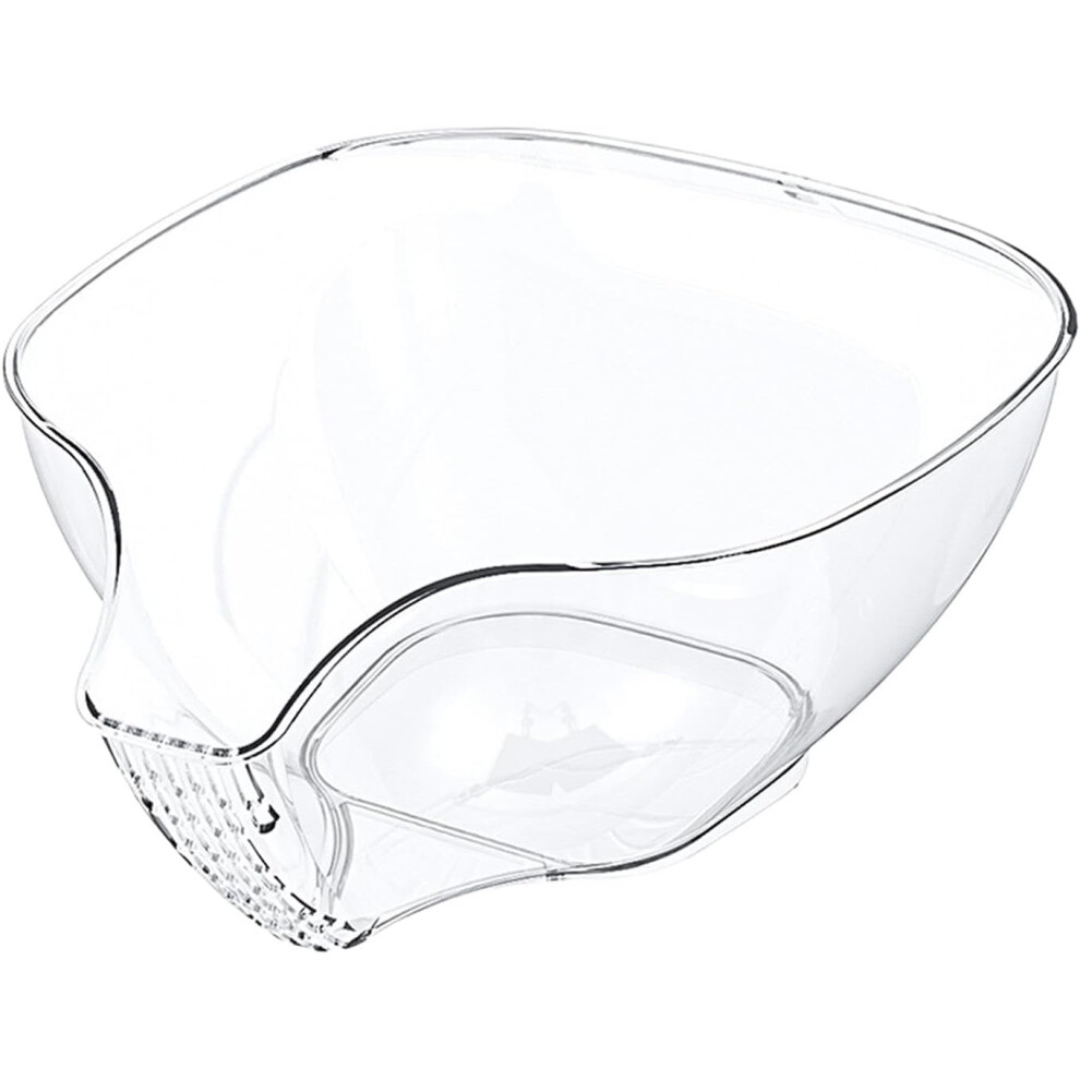 (Transparent) Vegetable Washing Basket - Safety Hangable Strainer Bowl with Side Filter | Stackable Kitchen Strainer for Space Saving, Multifunctional