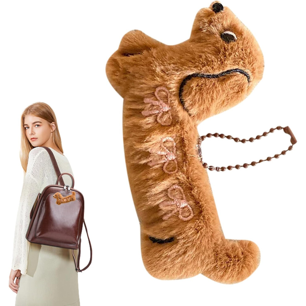 (E) Stuffed Animal Keychain, Cute Key Holder Pendant, Stuffed Cartoon Puppy Keyring Backpack Decoration For Boys Girls Travel Suitcase