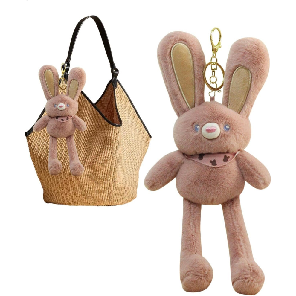 Cartoon Plush Keychain | Cartoon Pull-Up Rabbit Doll,Reinforced Stitches Plush Toy for Bags, Backpack, Mobile Phones, Car Keys