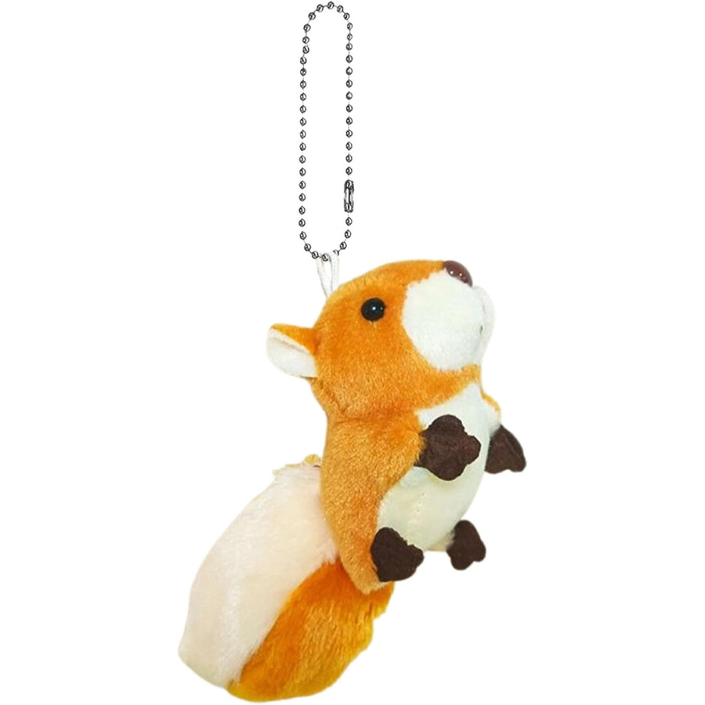 (Little Squirrel Bead Chain Style) Stuffed Squirrel Toy | Cartoon Squirrel Backpack Purse Pendant,10cm/3.9inch Brown Squirrel Bag Charm Backpack Purse Pendant, Cartoon Animal Stuffed