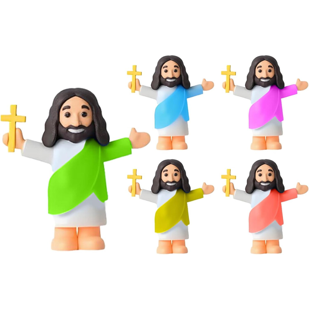 (Model B) Jesus Figures,Luminous Tiny Jesus Figures - Tiny Religious Home Decoration Luminous Easter Egg Filler for Baptism, Christian & Bible Sunday