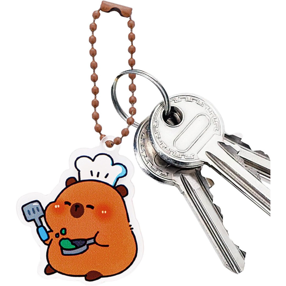 (Cooking) Capybara Bag Charm,Animals Dolls Pendant - Cute Keychain, Backpack Decoration, Multifunctional, Home Decoration For Children, Friends