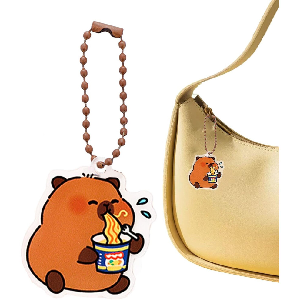 (Instant Noodles) Capybara Bag Charm,Animals Dolls Pendant - Cute Keychain, Backpack Decoration, Multifunctional, Home Decoration For Children, Friends