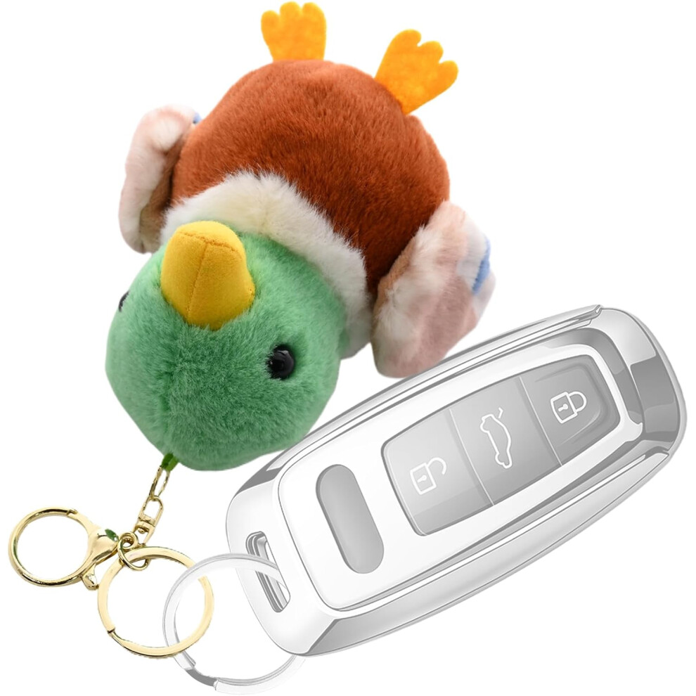 Plush Key Chain - Mallard Duck Bag Pendant,4.3 Inch Portable Backpack Charm for Purse, Wallet, Cute Car Key Accessories
