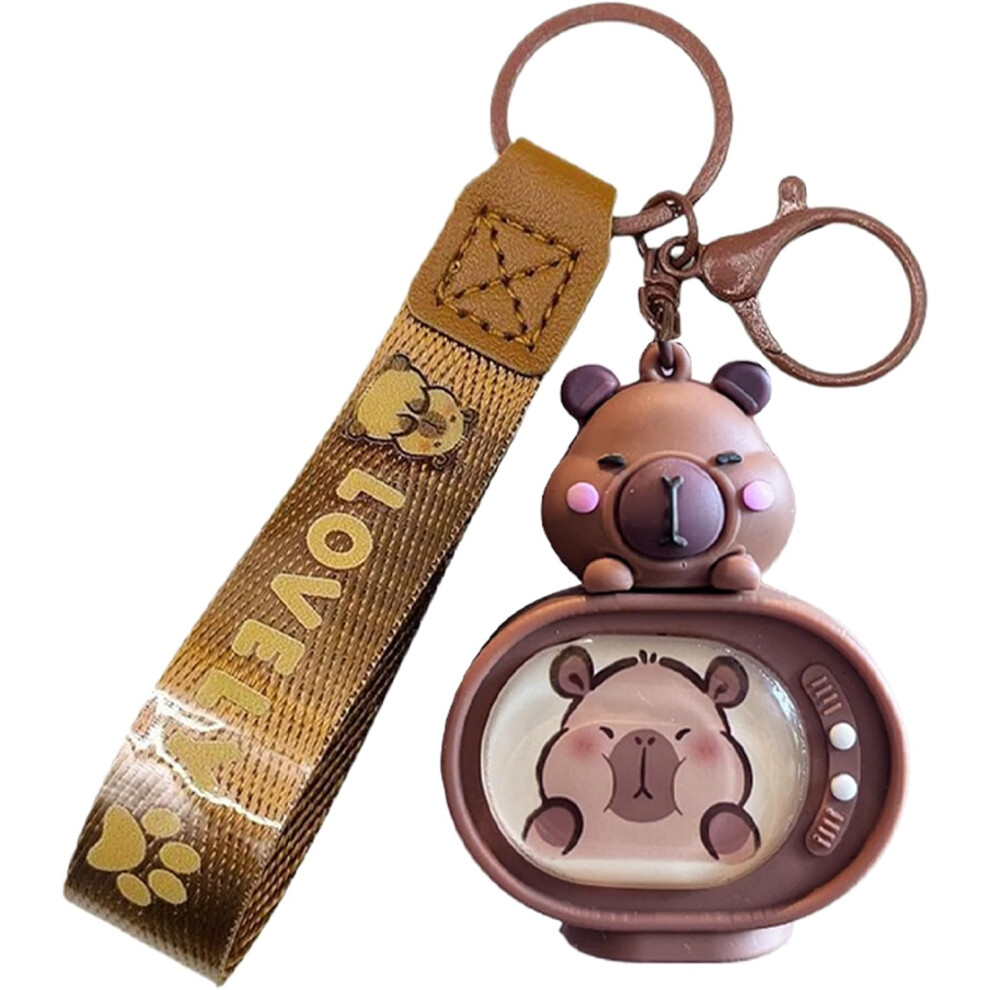 (Pout) Capybara Keychain | TV Shape Luminous Animal Keychains,Cute Fashion Accessory, Indoor Home Decoration for Living Room, Bedroom