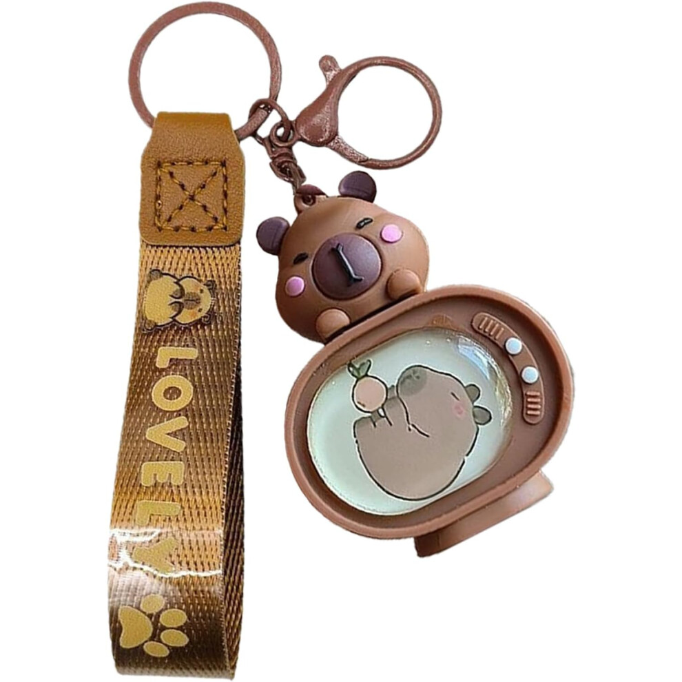 (Hold oranges) Capybara Keychain | TV Shape Luminous Animal Keychains,Cute Fashion Accessory, Indoor Home Decoration for Living Room, Bedroom