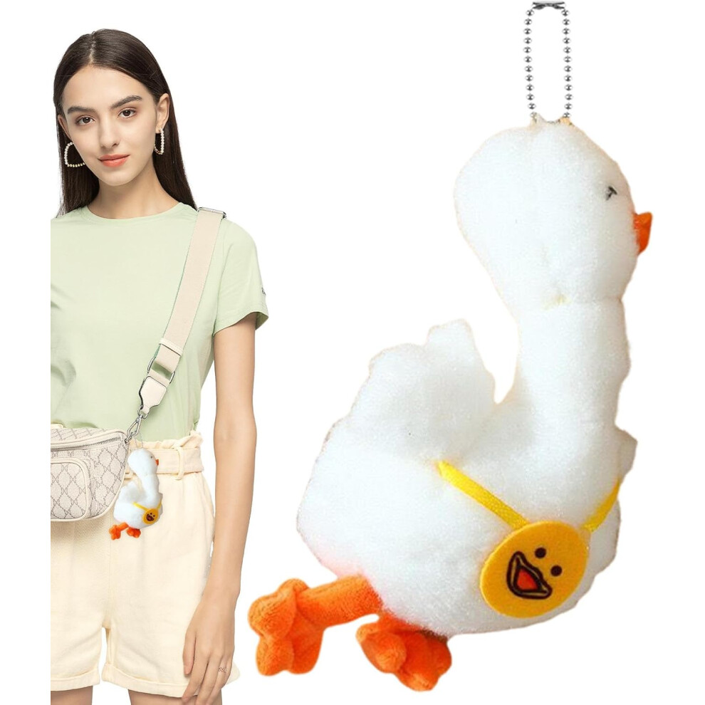 (Happy Duck) Duck Pendant Charm | Cartoon Plush Animal Ornament,Men Women Stuffed Cute Lovely Duck Pendant Keyring Pendant for Handbag Purse Backpack