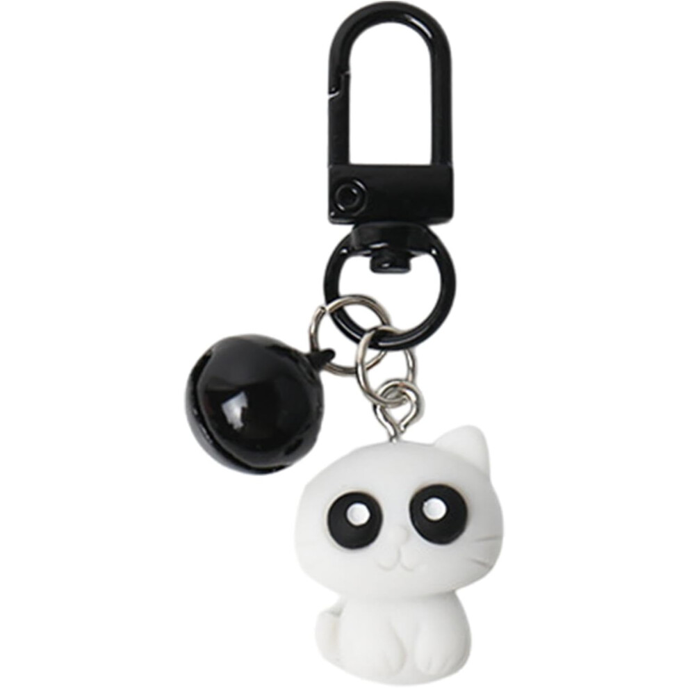 (White) Animal Keychains - Kitten Trinket Keychain Charm Backpack Pendant,Eye-Catching Bag Pendants, Cute Accessories for Cat Lovers, Women Girls