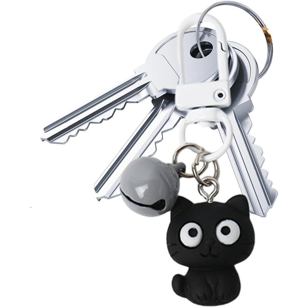 (Black) Animal Keychains - Kitten Trinket Keychain Charm Backpack Pendant,Eye-Catching Bag Pendants, Cute Accessories for Cat Lovers, Women Girls