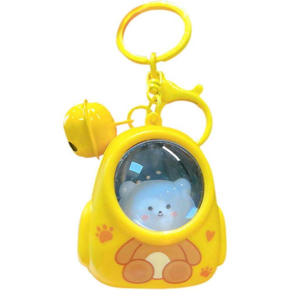 (Yellow) Glowing Doll Keychain - Keyring Backpack Charm - Hangable Handbag Purse Wallet Ornament, Fashion Creative Bag Decoration Accessories Novelty Funny