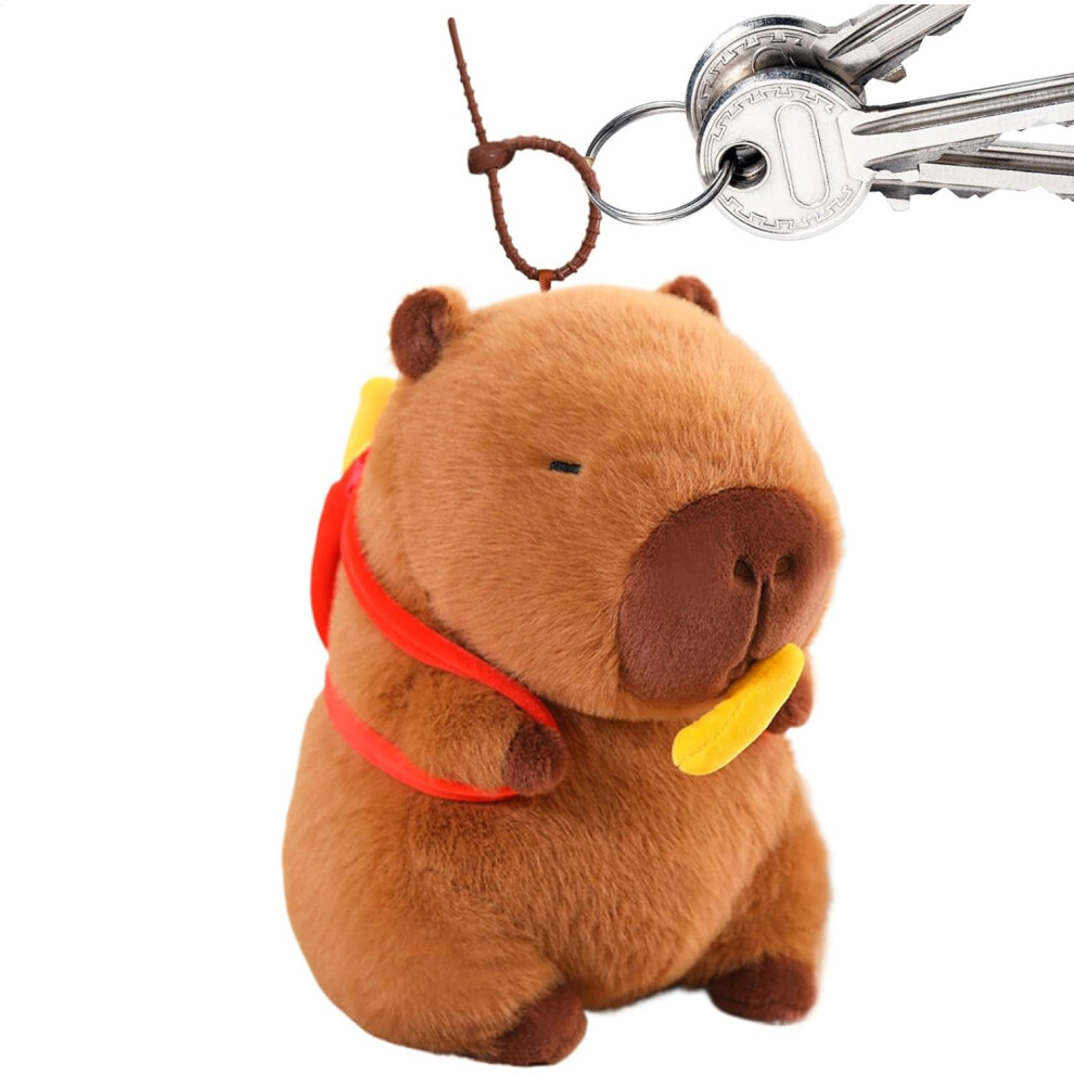 (French Fries Version) Capybara Plush Pendant Toy | Cute Stuffed Animal Dolls Toys - Capybara Keyring Decoration, Backpack Keychains Pendant for Birthday, Christmas