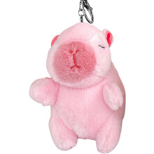 (Pink) Stuffed Capybara | Cartoon Plush Bag Charm,11cm Plush Animal, Portable Fashion Accessory for Boys, Girls