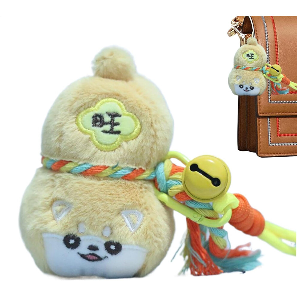 Lucky Gourd Keyring,Cute Plush Animal Purse Charm Toy - Decorative Gourd Keyring Key Pendant for Good Luck Fortune Longevity Wealth Success