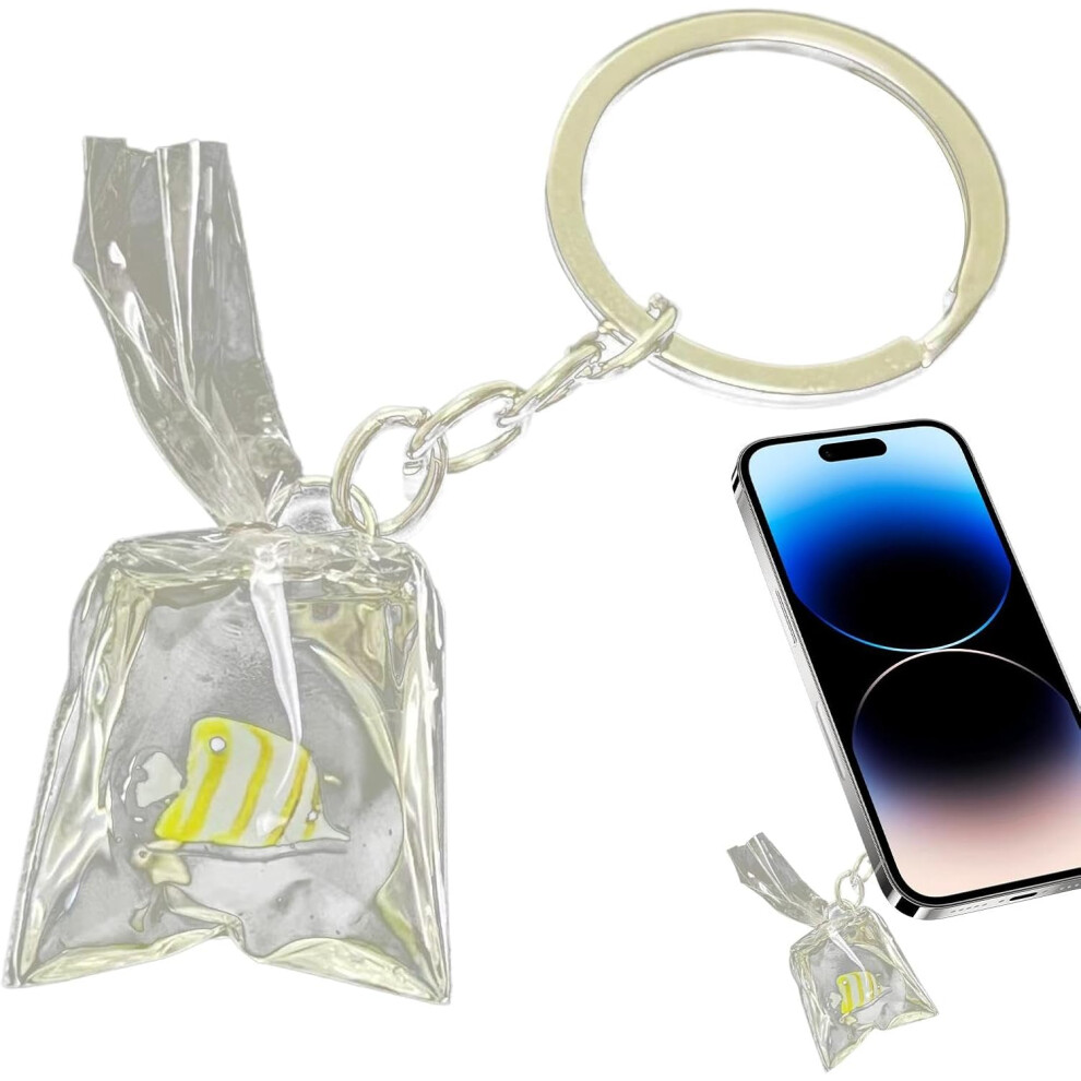 (Style 3) Cute Backpack Keychains - Transparent Key Ring Decor Fish Water Bag Charm,Bag Accessories Charm Unique Key Chain Pendant for Keys Backpacks