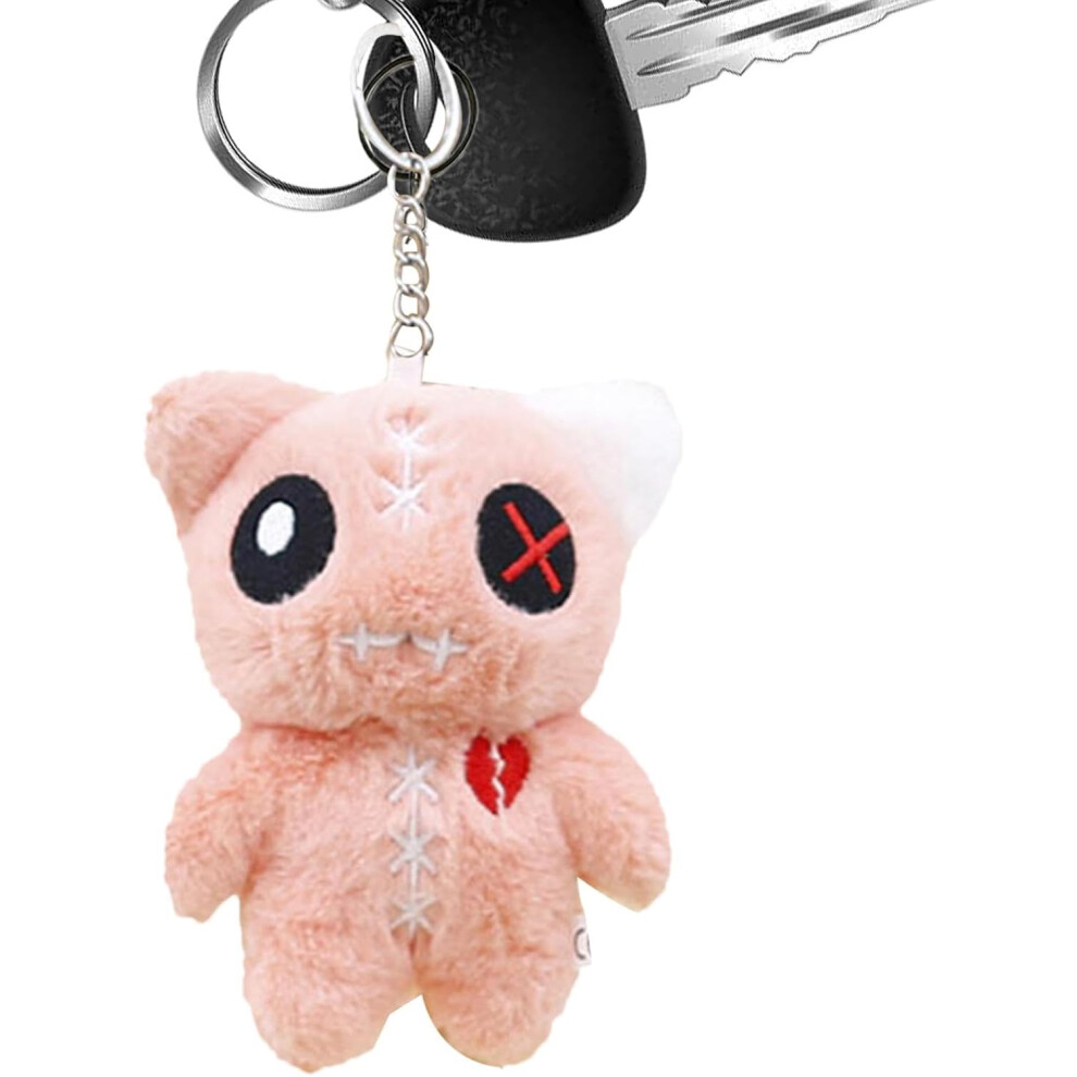 (Pink) Cat Plush Keychain | Backpack Pendant Big Eyed Alien Cats | Cute Toy Adorable Plush Keychain Pendant Backpack Charm For Girlfriend Pink