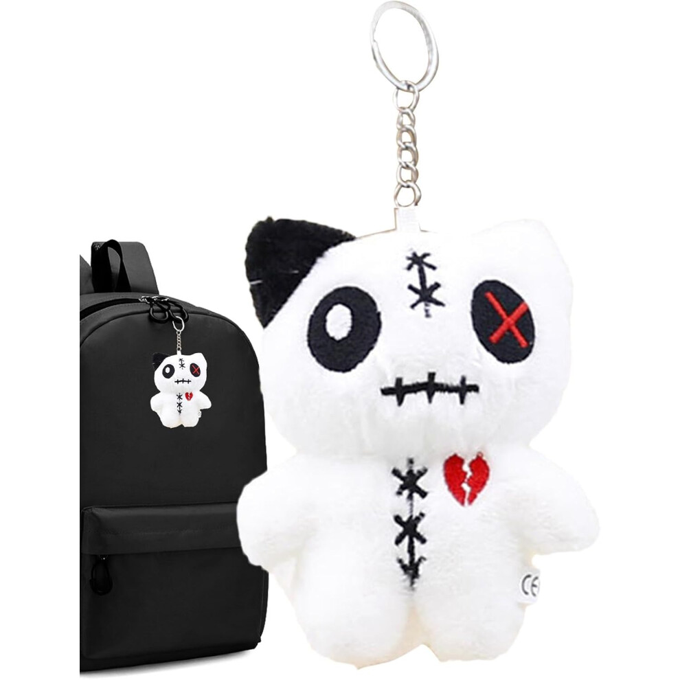 (White) Cat Plush Keychain | Backpack Pendant Big Eyed Alien Cats | Cute Toy Adorable Plush Keychain Pendant Backpack Charm For Girlfriend White