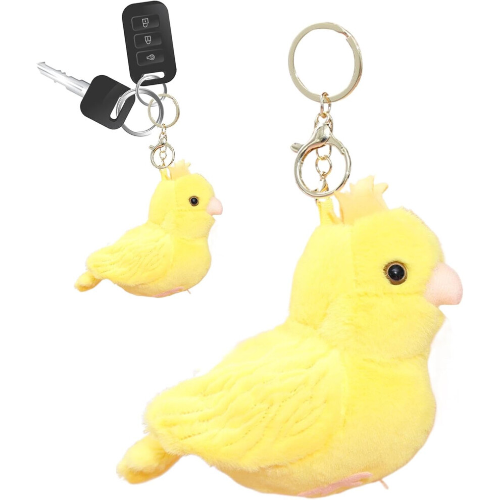 (Yellow) Keychain Parrot Plush,Keyrings Accessories Plush Backpack - Cute Anime Keychains, Exquisite Key Ring Bag Charm for Families, Lovers