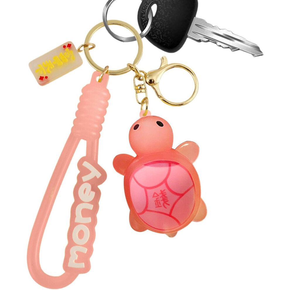 (Pink) Sea Turtle Keyring,Bag Pendant Glow-In-The-Dark Marine Animals Keychain | Marine Animals Turtle Doll Keychain For Backpacks, Purses Pink