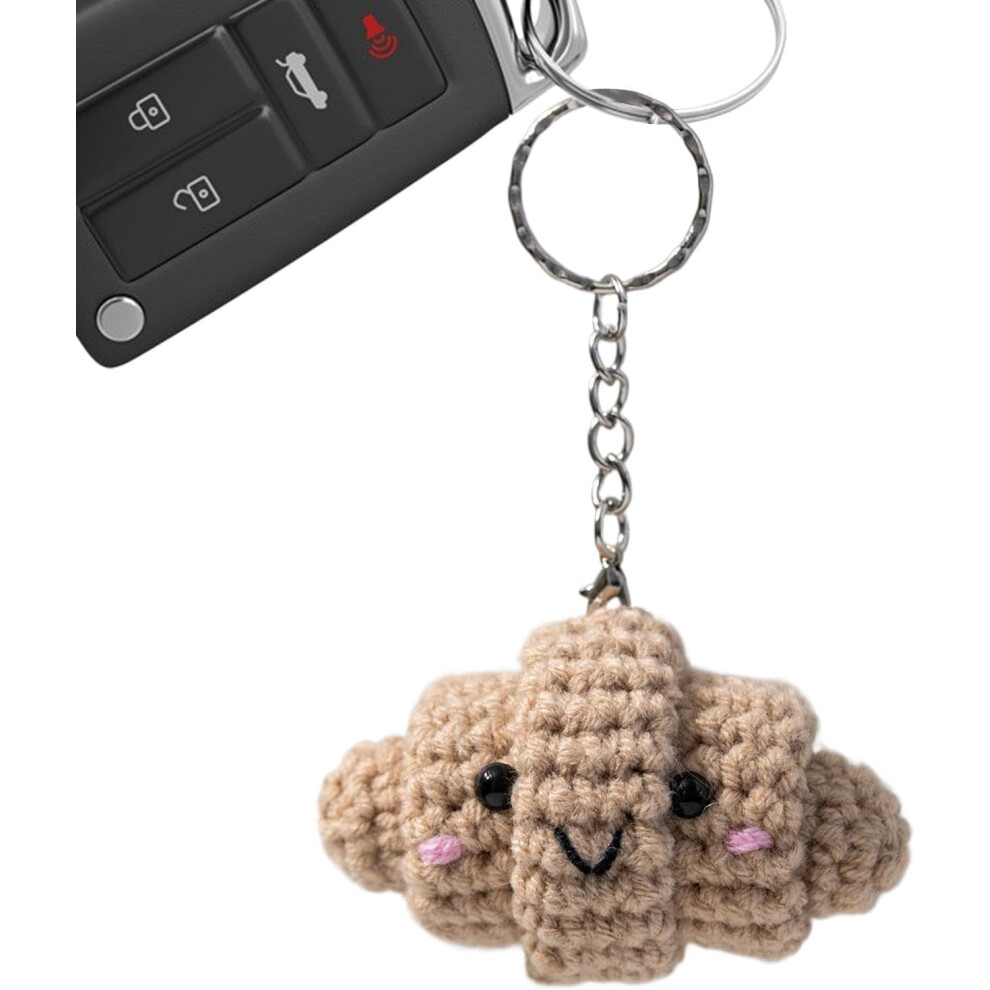 Crochet Bread Keychain | Funny Food Bag Charm | Portable Home Decoration, Adorable Schoolbag Pendants for Boys, Girls