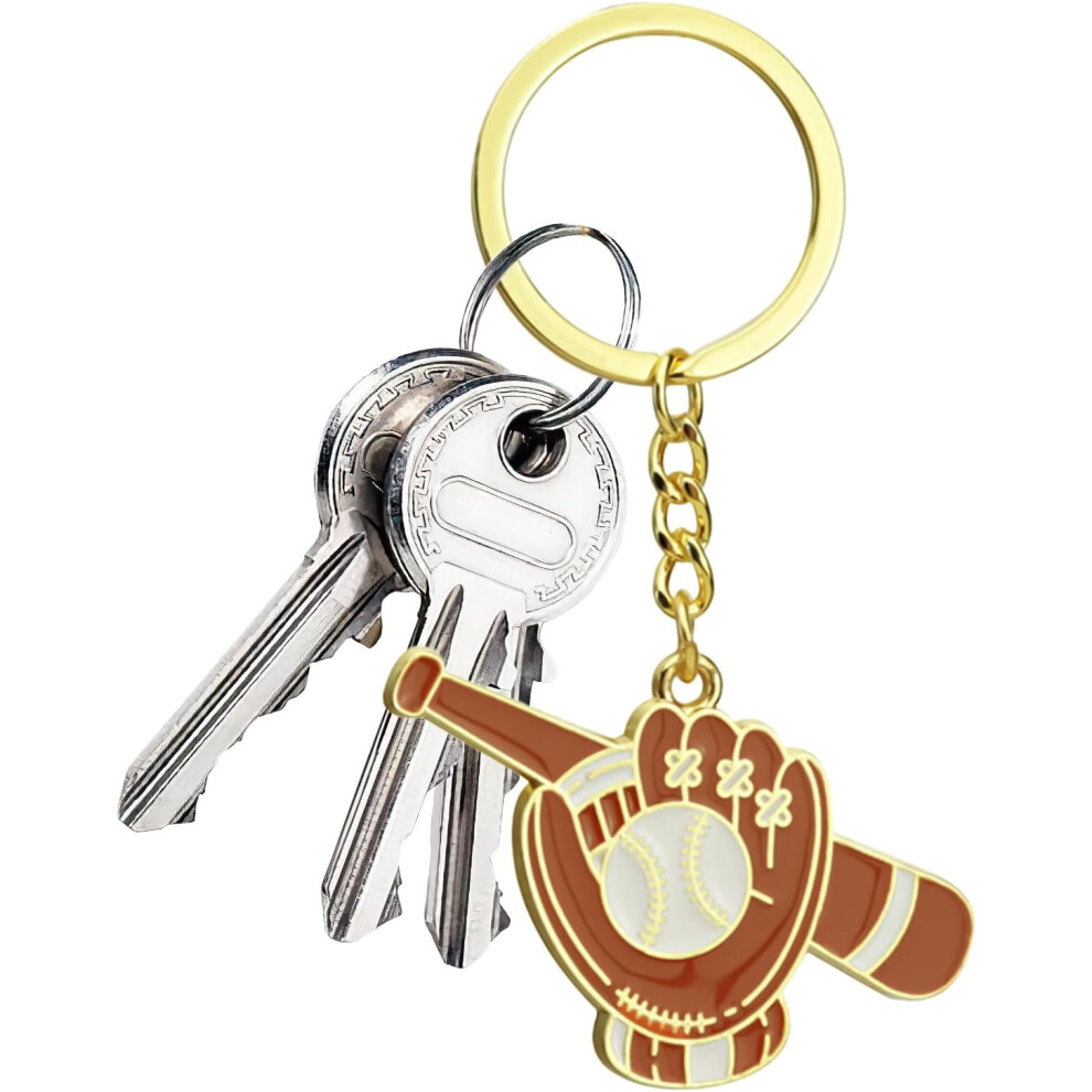 Sports Keychain, Sports Ball and Glove Shaped Key Chain Ornament, Sports Ball Pendant Charm for Purses Backpacks