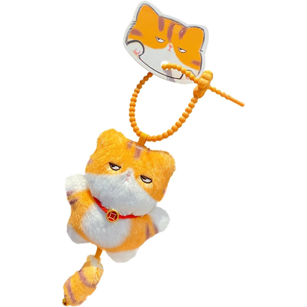 (Orange Cat) Plush Cat - Cartoon Cat Plush Ornament - Soft Keychain Ornament Backpack Accessories, Collectible Doll Home Decor for Friends Family-image-OPC-PGRMJTH-NEW