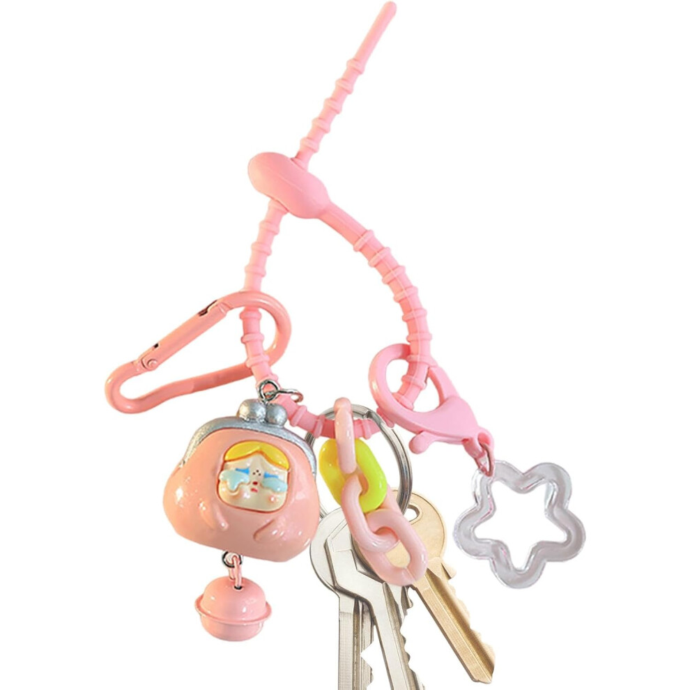 (Pink) Anime Cry Kid Pendant | Cartoon Car Key Pendant,Cartoon Car Key Pendant, Girls Backpack Decoration, Resin Funny Anime Toys for Bag, Tote, Birthday,