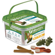 WHIMZEES By Wellness Variety Box Dental, Mixed Shapes, Size M, 28 Pieces, Natural and Grain Free Dog Chews, Dog Dental