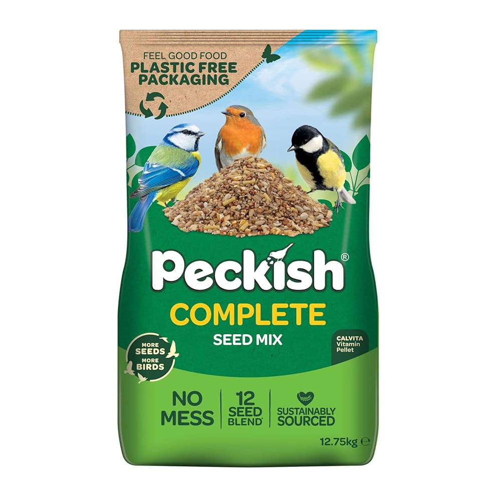 Peckish Complete Seed and Nut No Mess Wild Bird Food Mix, 12.75kg
