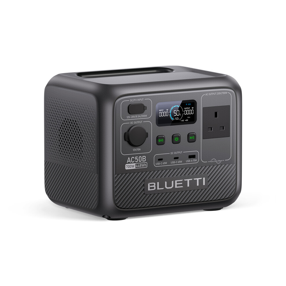 BLUETTI AC50B Portable Power Station 448Wh LiFePO4 700W AC for Travel
