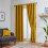 (66*54 Ochre) Blackout Curtains Eyelet Ring Top Ready Made Lined Pair Panel Thermal Insulated 7