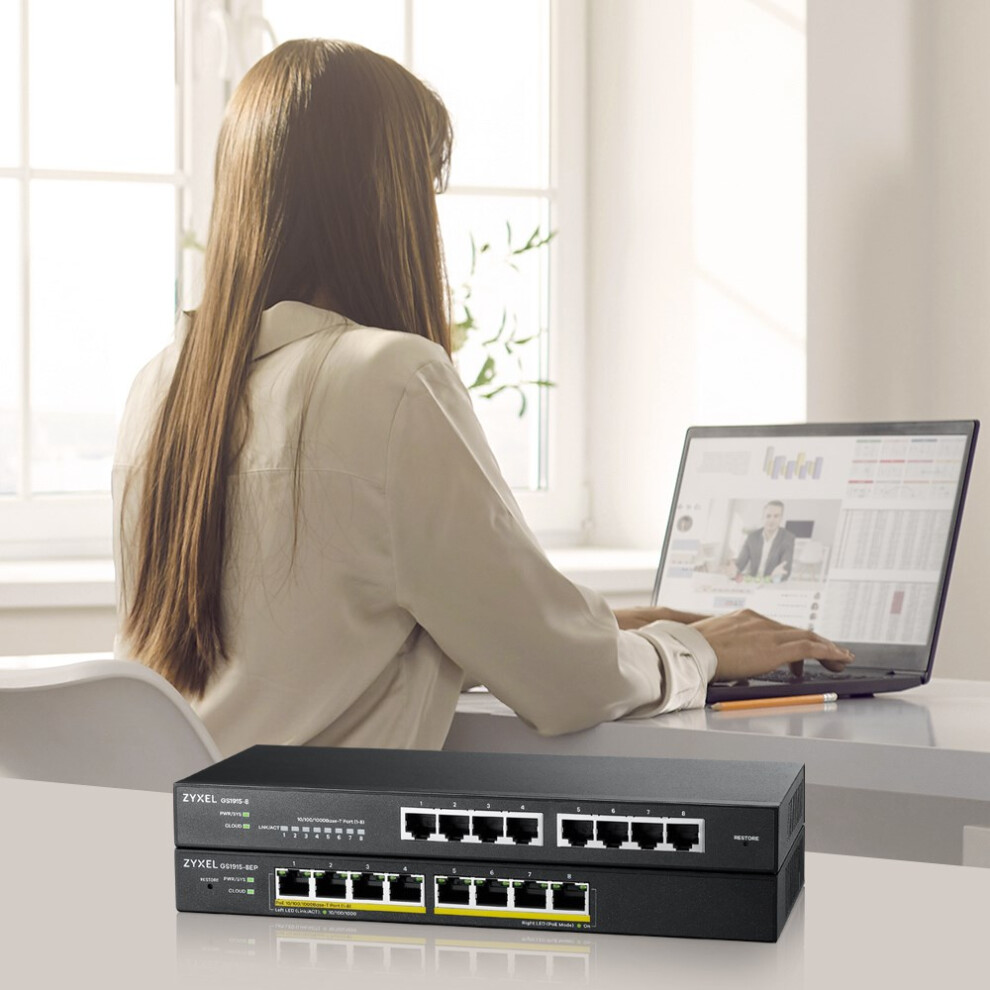 Zyxel Gs1915-8 Managed L2 Gigabit Ethernet (10/100/1000) Black 4718937621897
