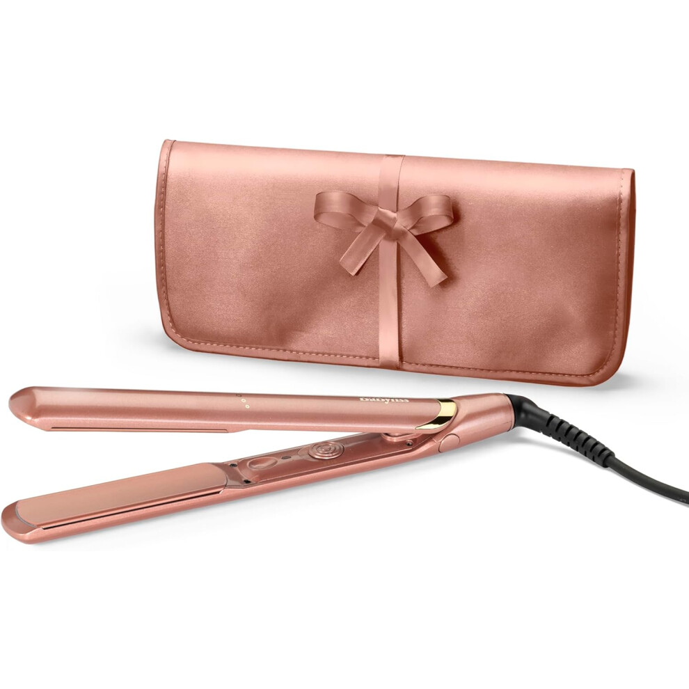 BaByliss Rose Gold Hair Straighteners - Ceramic Plates for Smooth