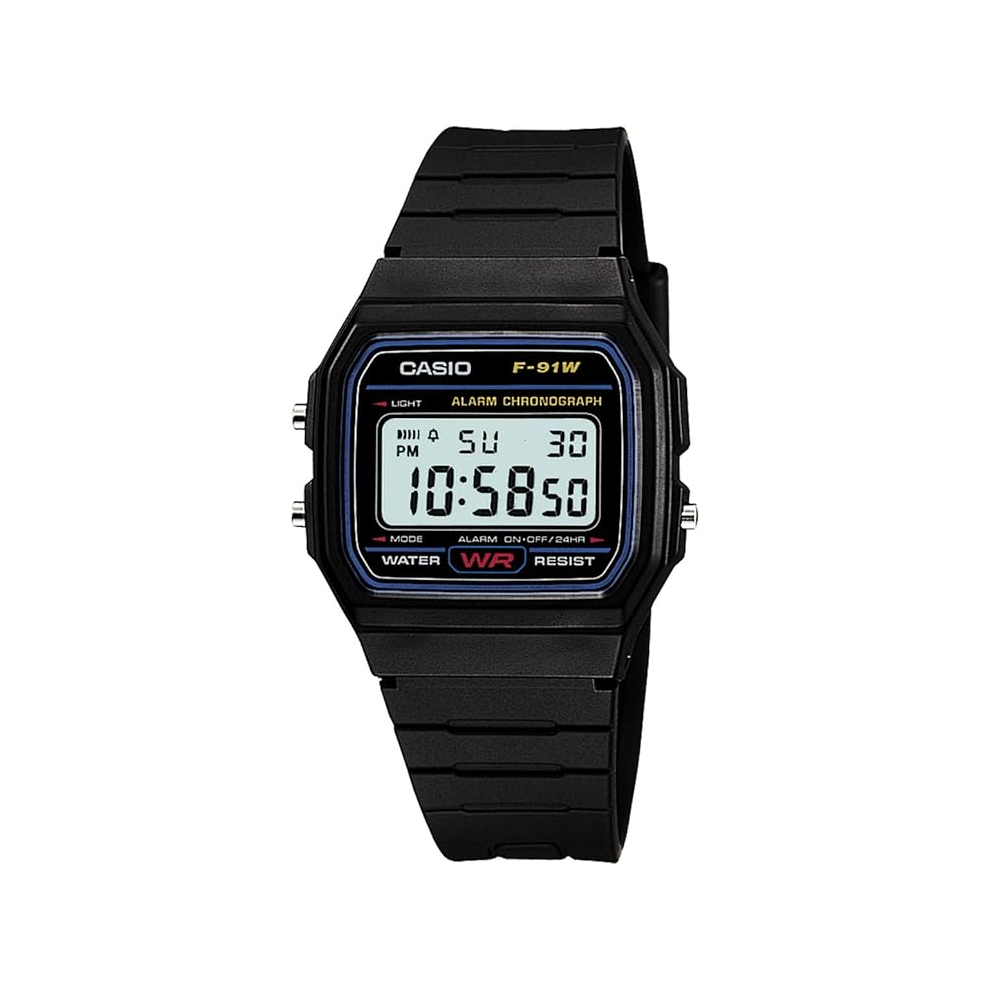 CASIO STANDARD DIGITAL WATCH WITH LED-LIGHT F-91W 1JF