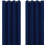 (46*54 Navy Blue) Blackout Curtains Eyelet Ring Top Ready Made Lined Pair Panel Thermal Insulated 5