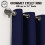 (66*54 Navy Blue) Blackout Curtains Eyelet Ring Top Ready Made Lined Pair Panel Thermal Insulated 8