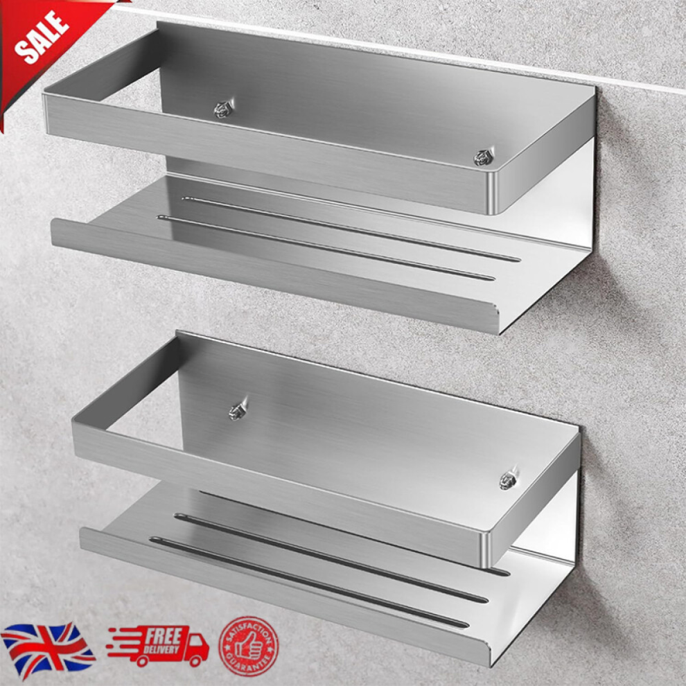 2Pcs Bathroom Shower Caddy Shelf Organiser No Drill Wall Mounted Shower Shelves-image-OPC-PGRQ8GQ-NEW