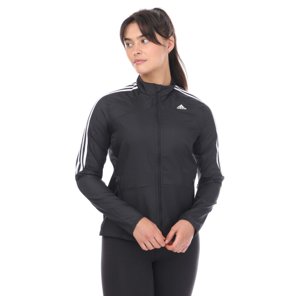 (XS, Black) Adidas Womens/Ladies Marathon 3 Stripes Running Jacket