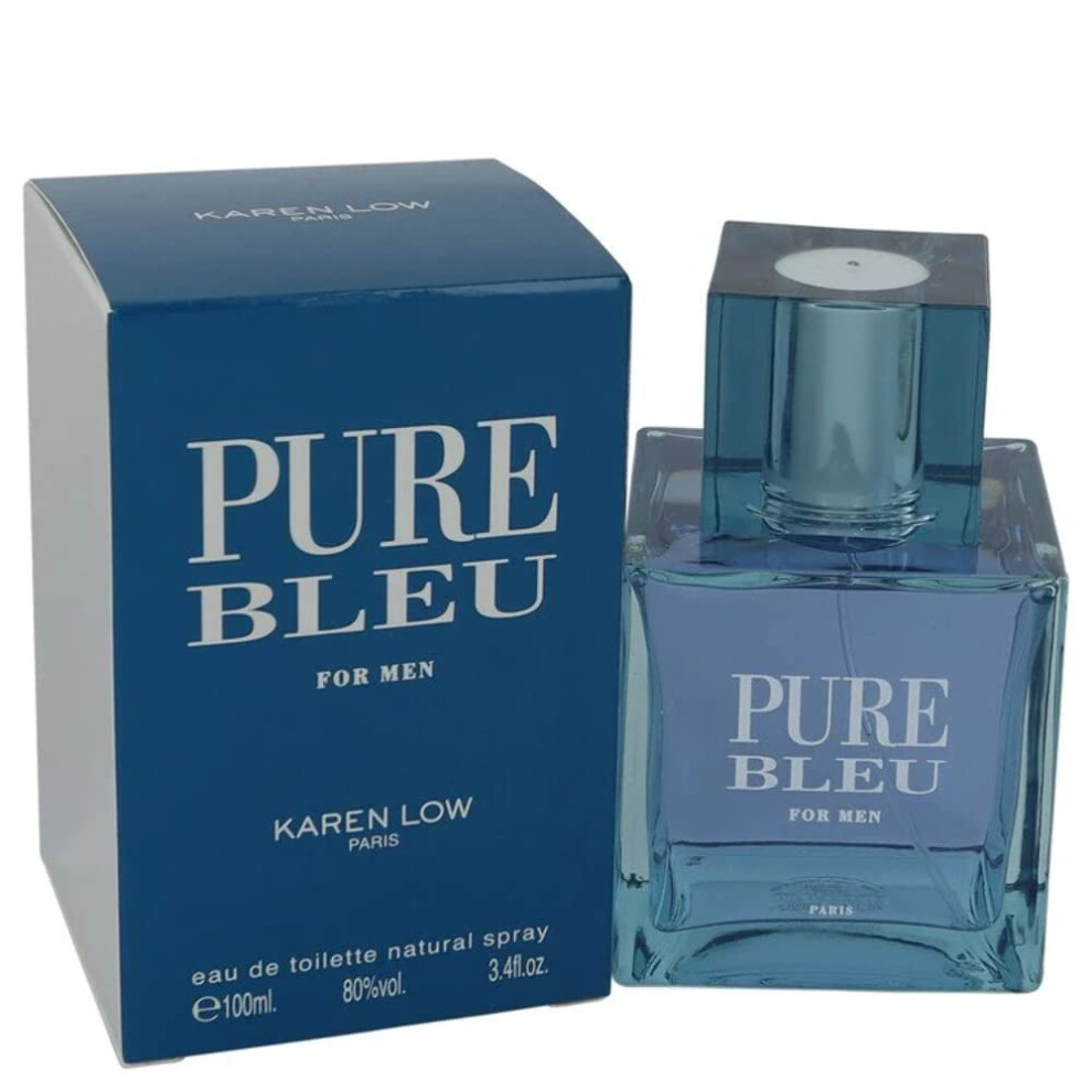 Photos - Women's Fragrance Karen Low Pure Blue Eau de Toilette Spray for Men, 3.4 Ounce 107724