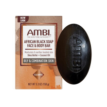Ambi African Black Soap Ansigts- og kropsbar renser og n?rer huden Skylninger Klar 5,3 ounce