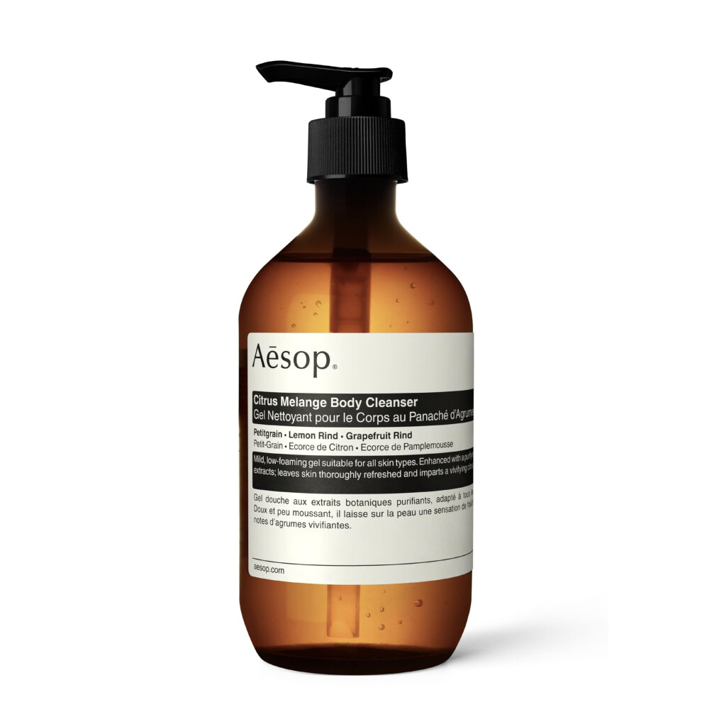 Aesop Citrus Melange Body Cleanser | Citrus, Fresh Cleanser For All Skin Types | Petitgrain, Lemon Rind, Grapefruit Rind | 16.9 oz / 500mL