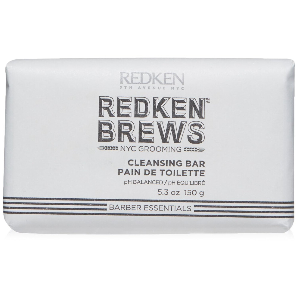 Redken Brews Cleanse Bar For Men | Multi-Purpose Bar Soap For Face and Body | Moisturizing & Deodorizing | Clean & Fresh Scent | For All Men's Skin Ty
