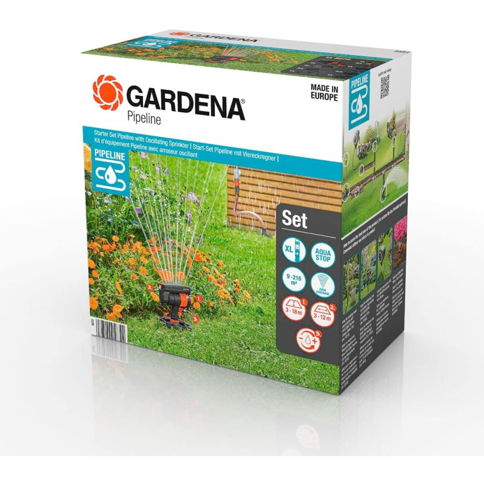 Gardena Starter Set Pipeline With Oscillating Sprinkler
