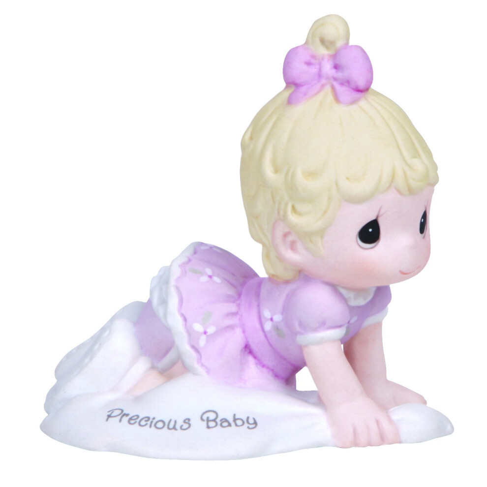 Growing In Grace Precious Baby | Blonde Girl Bisque Porcelain Figurine | Birthday Gift | Birthday Collection | Room Decor & Gifts | Precious Moments