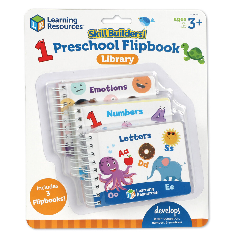 Learning Resources Skill Builders! Preschool Flipbook 3 Pieces Ages 3+ Library Preschool Learning Activities Letters Numbers Counting Toddler