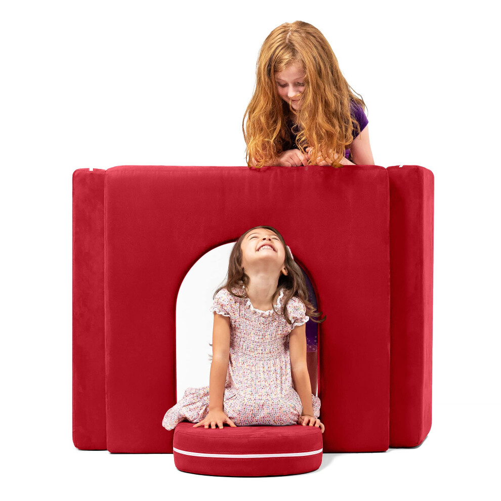 Photos - Doll Accessories Jaxx Zipline Playscape Castle Gate - Playtime Furniture for Imaginative Kids, Cherry 18942276