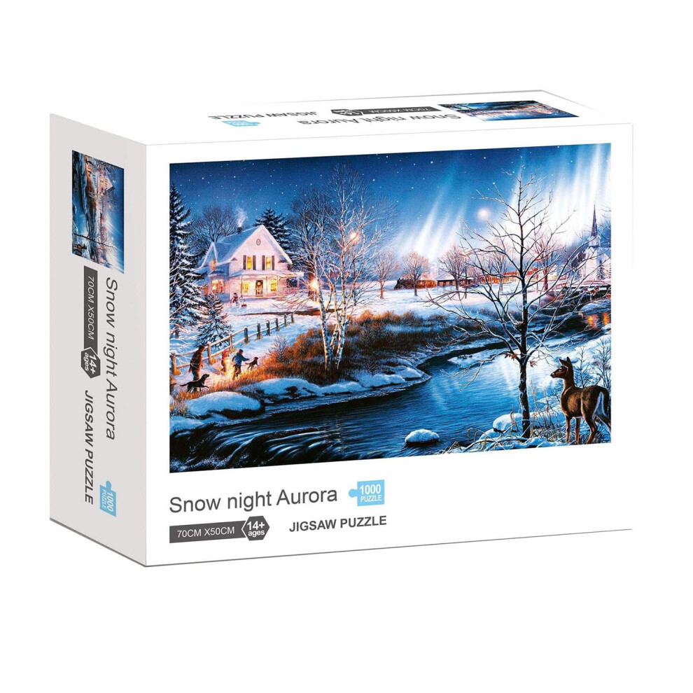 Photos - Jigsaw Puzzle / Mosaic Snow Night Aurora 1000 Piece Jigsaw Puzzle SA046666
